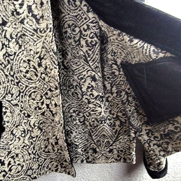 Coldwater Creek Jacket Blazer Womens L Jacquard Vintage Velvet Trim Regencycore - Picture 9 of 16